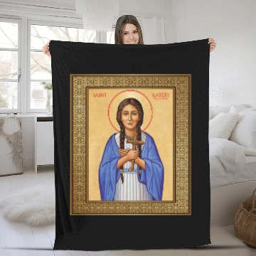 Discover St Kateri Tekakwitha Lily of the Mohawks Catholic Fleece Blankets