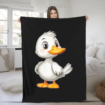 Discover White duck Fleece Blankets