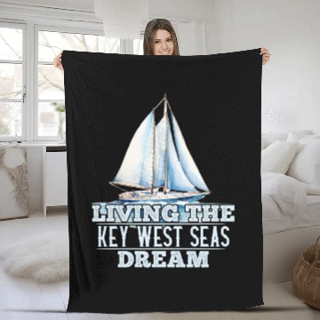 Discover Florida Sunshine-State LIVING THE KEY-WEST SEAS Fleece Blankets