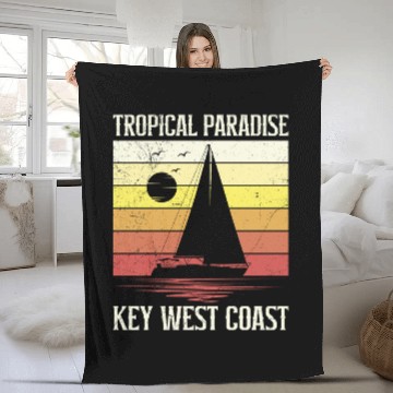Discover Florida TROPICAL PARADISE KEY-WEST COAST Fleece Blankets