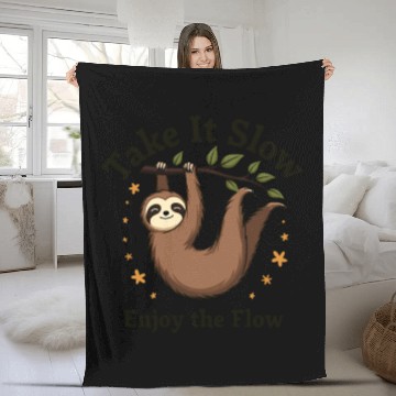 Discover Calm Sloth Fleece Blankets