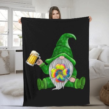 Discover Irish Gnome Drink Beer Shamrock St Patricks Day Fleece Blankets
