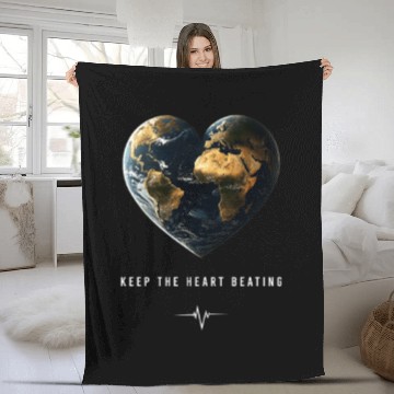 Discover Keep the Heart Beating Heart Earth Day Environment Fleece Blankets