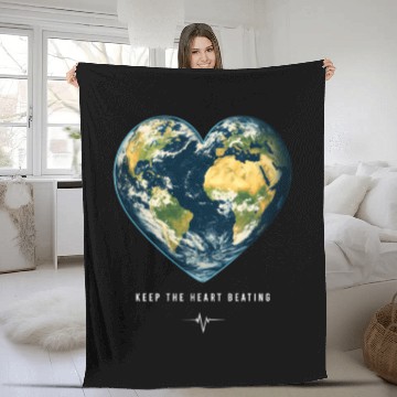 Discover Keep the Heart Beating Environment Earth Earth Day Fleece Blankets
