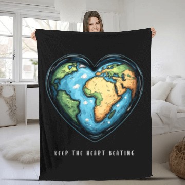 Discover Keep the Heart Beating Environment Earth Day Earth Fleece Blankets