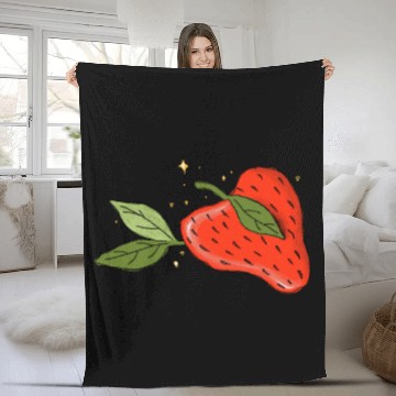Discover Heartfelt Strawberry Delight Fleece Blankets