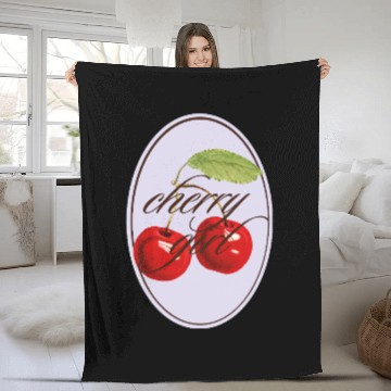 Discover Cherry Girl Vintage Design Fleece Blankets