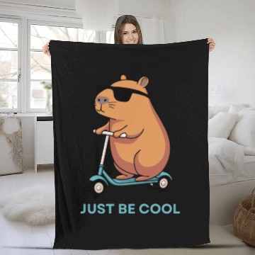 Discover Just Be Cool – Chill & Funny Capybara Design! Fleece Blankets