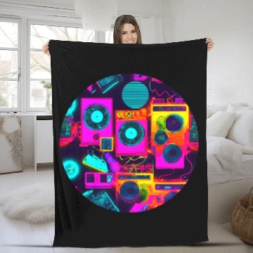 Discover Vintage 80s party old school Fleece Blankets