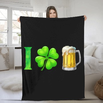 Discover I Shamrock Beer Funny St Patrick's Day I Love Beer Fleece Blankets