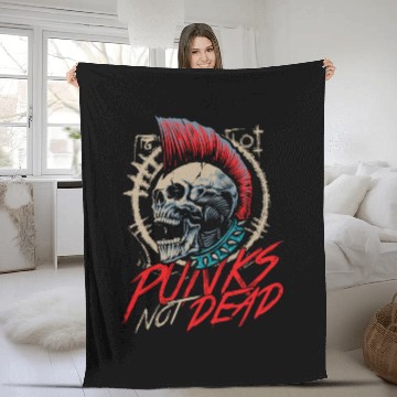 Discover Punks Not Dead Rocker Punker Punk Rock Music Fleece Blankets