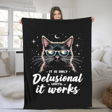 Discover Delusional Cat Cat Retro Cats Cat Lovers Fleece Blankets