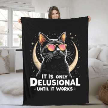 Discover Delusional Cat Cat Retro Cats Cat Lovers Fleece Blankets