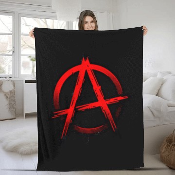 Discover Red Anarchy Symbol - Rebel Freedom Statement Fleece Blankets
