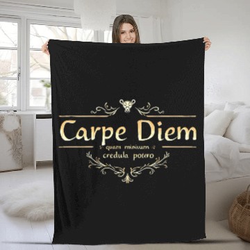 Discover Carpe Diem Classic Latin Wisdom Fleece Blankets