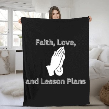 Discover Faith, Love, and Lesson Plans catholic teacher Fleece Blankets