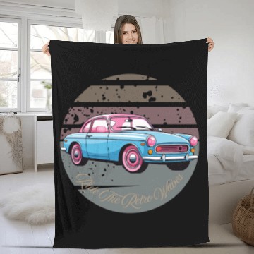 Discover “Ride the Retro Vibes – Cruise Through Nostalgia” Fleece Blankets