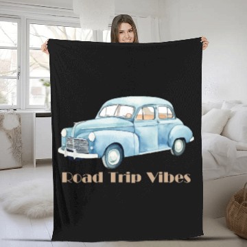 Discover “Road Trip Vibes – Adventure on the Open Road” Fleece Blankets