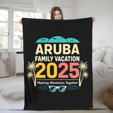 Discover Aruba Family Vacation 2025 Fleece Blankets