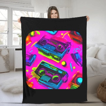 Discover 80s lifestyle oldschool pop Fleece Blankets