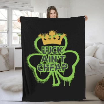 Discover Graffiti Shamrock King: Luck Ain’t Cheap Fleece Blankets