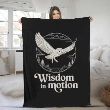 Discover Wisdom In Motion Owl Soaring Through Nature Fleece Blankets