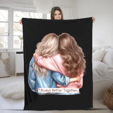 Discover Always Better Together Best Friends BFF Friendship Fleece Blankets