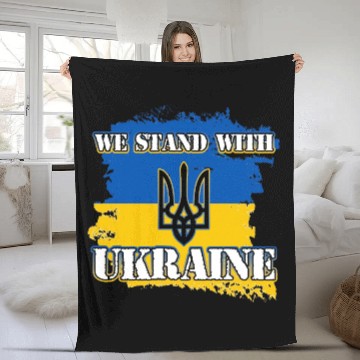 Discover We Stand With Ukraine Support Fleece Blankets