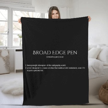 Discover Broad Edge Pen white Fleece Blankets