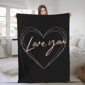 Discover Heart Lines Love You Fleece Blankets