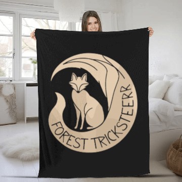 Discover Forest Tricksteerr Fox Nature Emblem Design Fleece Blankets