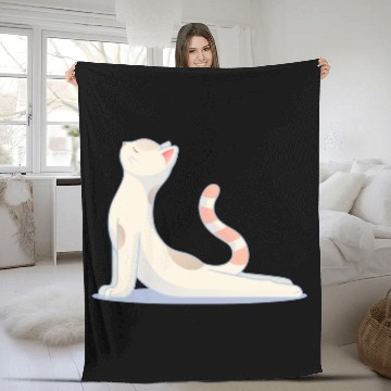 Discover Cat doing yoga - harmony & balance Fleece Blankets