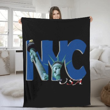 Discover Art of Statue of Liberty Fleece Blankets