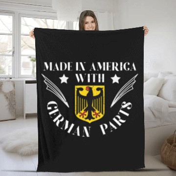 Discover Made In America With German Parts US USA Fleece Blankets