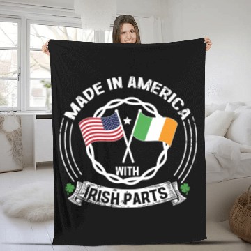 Discover Made In America With Irish Parts USA US Fleece Blankets