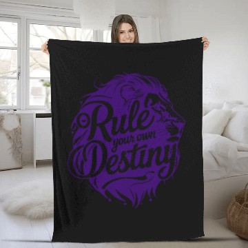 Discover Rule Your Destiny Lion art & Design Fleece Blankets