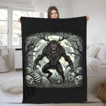 Discover Wendigo Monster Deer Easter Werewolf Creepy Fleece Blankets