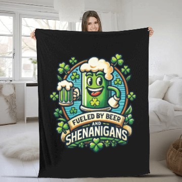 Discover St. Patrick's Day Fun With Beer And shenanigans Fleece Blankets