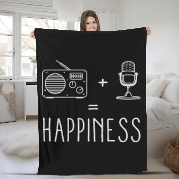 Discover Radio Microphone Happiness Fleece Blankets