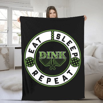 Discover Pickleball Funny Fleece Blankets Eat Sleep Dink Repeat