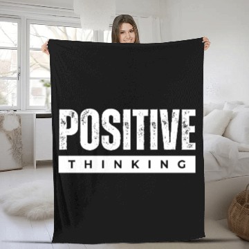 Discover Positive Thinking Inspirational Quote Fleece Blankets