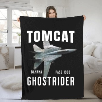 Discover F-14 TOMCAT Infamous Banana Pass USS America Fleece Blankets