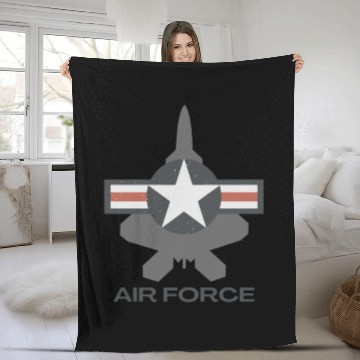Discover F-22 Raptor Patriotic Roundel Fleece Blankets