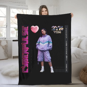 Discover Y2K Vibes Cyberpulse Retro Fleece Blankets