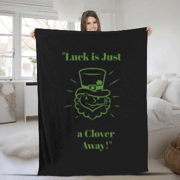 Discover Luck is just a clover away Fleece Blankets