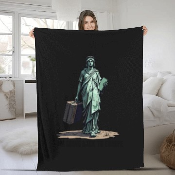 Discover Funny Statue of Liberty USA America Sarcasm Fleece Blankets