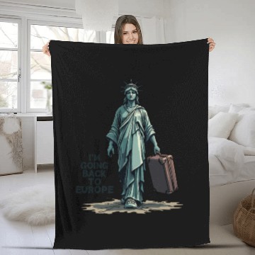 Discover Funny Statue of Liberty USA America Sarcasm Fleece Blankets