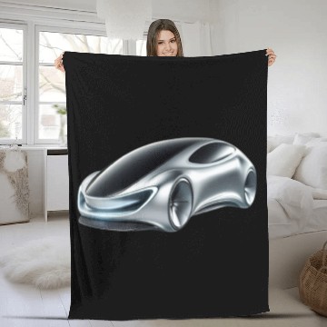 Discover Silver and Black Futuristic Car Fleece Blankets