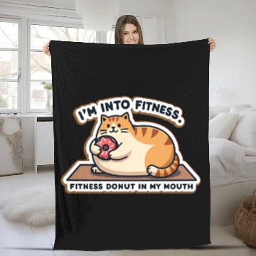 Discover Fitness Cat Fleece Blankets
