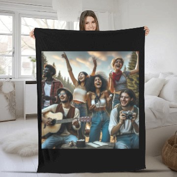 Discover B young and wild Fleece Blankets